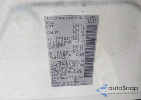 2018 Nissan Rogue Sv из США, поврежденный, VIN 5N1AT2MV2JC733661